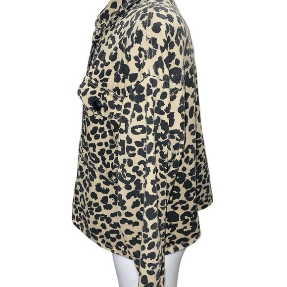 Lulus Women's Jacket Size M Leopard Print Long Sleeve Collar Button Up Pockets - Picture 4 of 9
